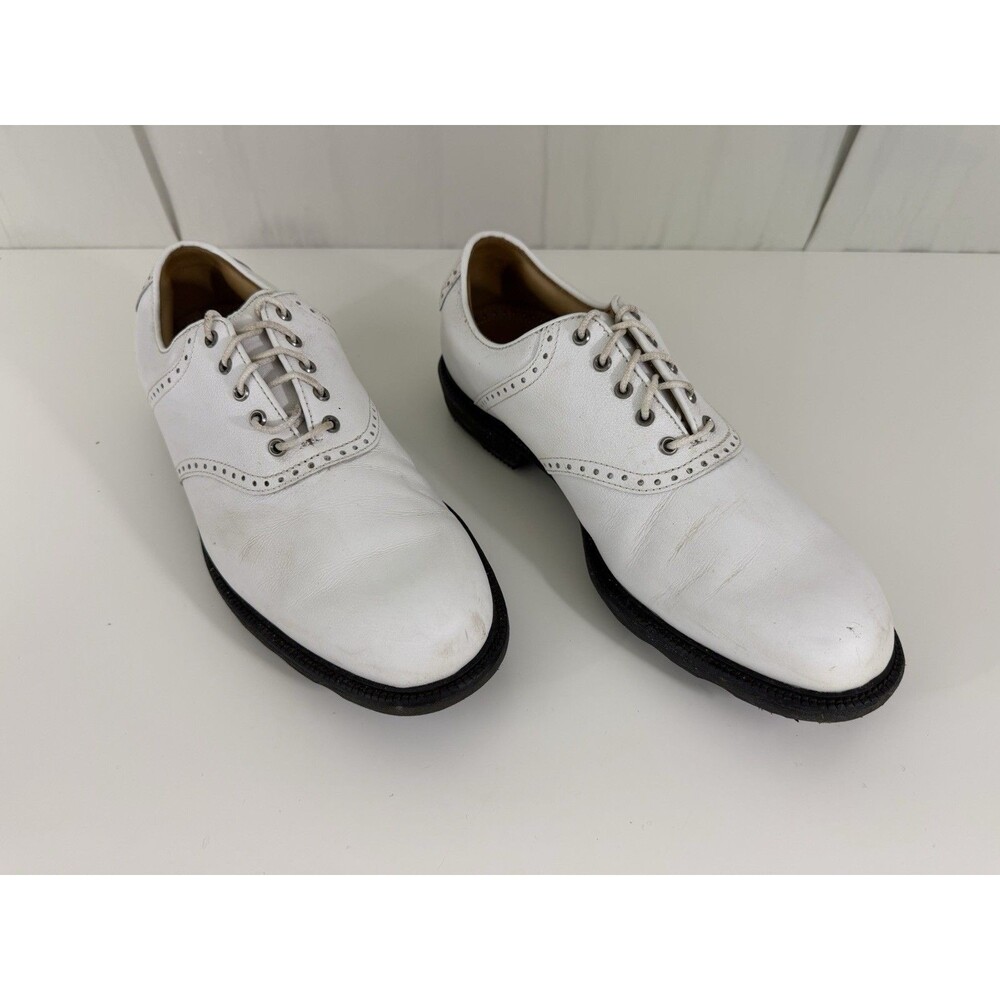 FootJoy Icon Golf Shoes Men's White Pebbled Leather 52005 Soft Spikes Sz 10